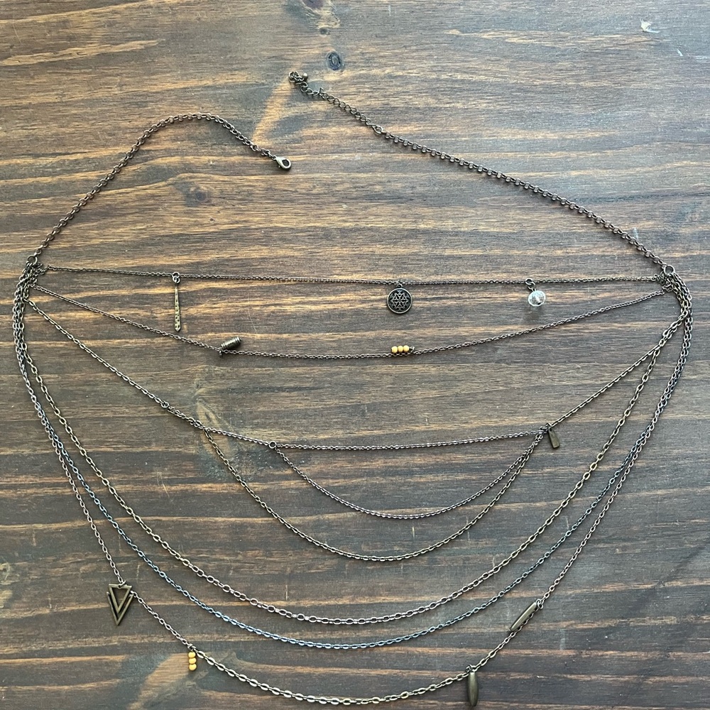 Layered Black Chain Necklace